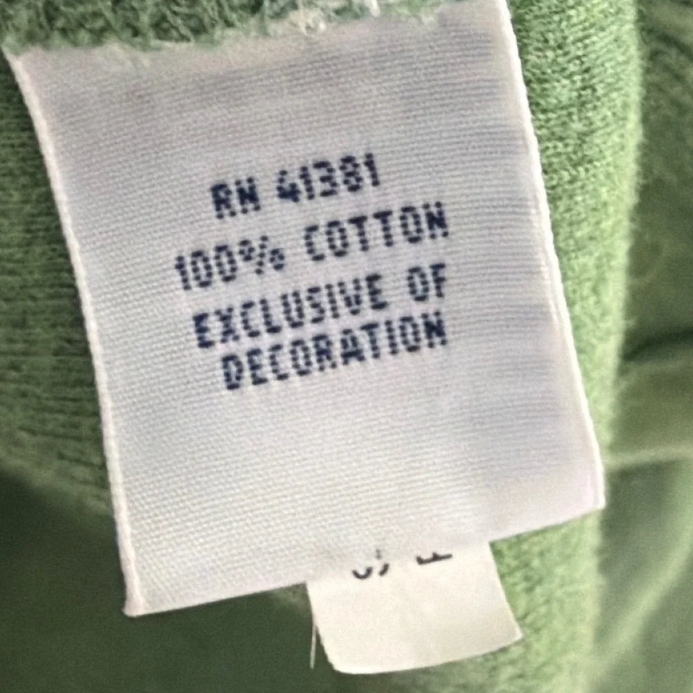 Polo Ralph Lauren Mens Large Sage Green 100% Cotton Quarter Zip Ribbed Sweater